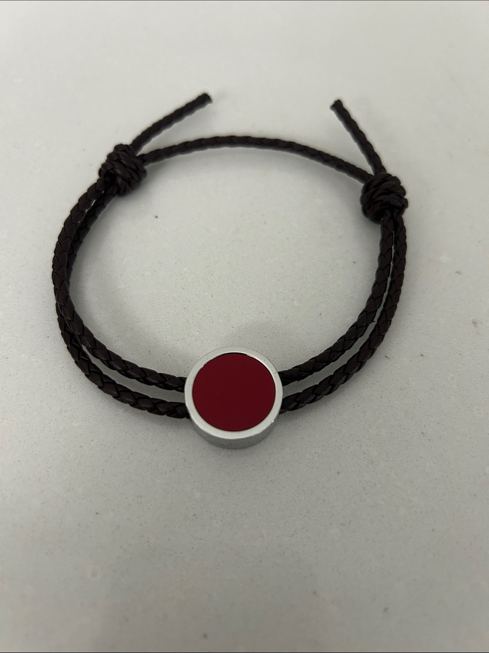 Alfa Romeo Braided Bracelet with Red Center Disk